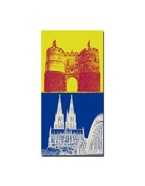 ART-DOMINO® BY SABINE WELZ Cologne - Hahnentor + Cathédrale de Cologne