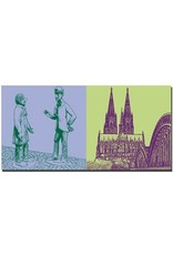 ART-DOMINO® BY SABINE WELZ Cologne - Tünnes und Schäl + Cologne cathedral