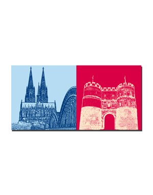 ART-DOMINO® BY SABINE WELZ Cologne - Cologne Cathedral + Hahnentor