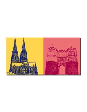 ART-DOMINO® BY SABINE WELZ Cologne - Cologne Cathedral + Hahnentor