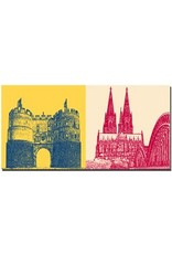 ART-DOMINO® BY SABINE WELZ Cologne - Hahnentor + Cathédrale de Cologne