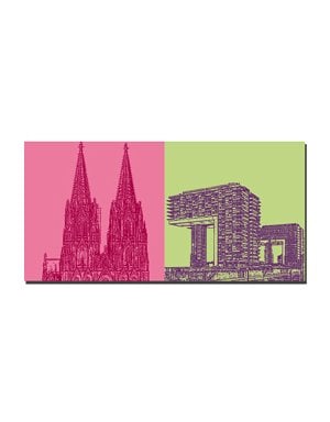 ART-DOMINO® BY SABINE WELZ Cologne - Cathédrale de cologne + Kranbauten