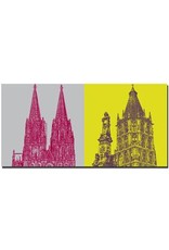 ART-DOMINO® BY SABINE WELZ Cologne - Cathédrale de Cologne + Rathaus und Jan v. Werth