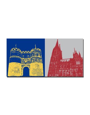 ART-DOMINO® BY SABINE WELZ Cologne - Hahnentor + Cologne Cathedral