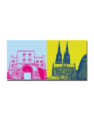 ART-DOMINO® BY SABINE WELZ Cologne - Eigelsteintor + Cathédrale de Cologne