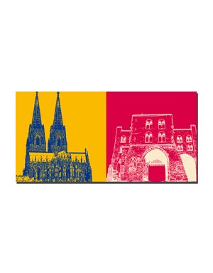 ART-DOMINO® BY SABINE WELZ Cologne - Eigelsteintor + Cathédrale de Cologne