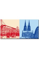 ART-DOMINO® BY SABINE WELZ Cologne - Rhein-Energie-Stadion + Cologne Cathedral