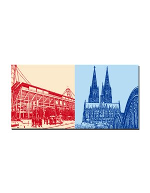 ART-DOMINO® BY SABINE WELZ Cologne - Rhein-Energie-Stadion + Cologne Cathedral