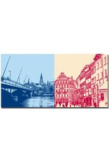 ART-DOMINO® BY SABINE WELZ Konstanz - Old Rhine bridge + Fish market