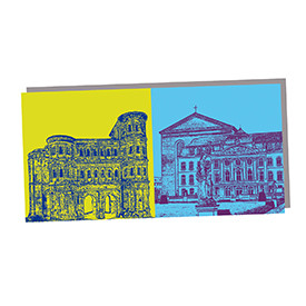 ART-DOMINO® BY SABINE WELZ Trier - Porta Nigra and Basilica + Electoral Palace