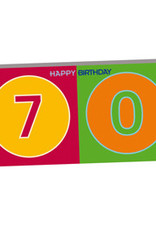 ART-DOMINO® BY SABINE WELZ HAPPY BIRTHDAY - Carte d'anniversaire pour le 70ème anniversaire