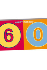 ART-DOMINO® BY SABINE WELZ HAPPY BIRTHDAY - Carte d'anniversaire pour le 60ème anniversaire