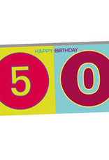 ART-DOMINO® BY SABINE WELZ HAPPY BIRTHDAY - Carte d'anniversaire pour le 50ème anniversaire