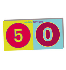 MAGNET-STORIES HAPPY BIRTHDAY FOLDED CARD - 50 YEARS