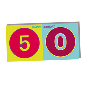 ART-DOMINO® BY SABINE WELZ HAPPY BIRTHDAY - Birthday card for the 50th
