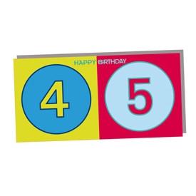 ART-DOMINO® BY SABINE WELZ HAPPY BIRTHDAY - Carte d'anniversaire pour le 45ème anniversaire