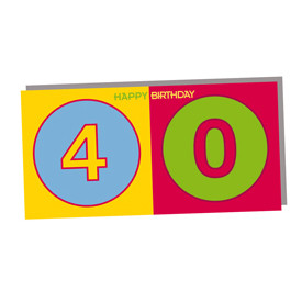 ART-DOMINO® BY SABINE WELZ HAPPY BIRTHDAY - Carte d'anniversaire pour le 40ème anniversaire