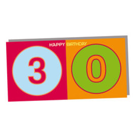 ART-DOMINO® BY SABINE WELZ CARTE DE VOEUX JOYEUX ANNIVERSAIRE - 30 ANS