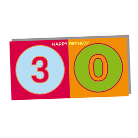 ART-DOMINO® BY SABINE WELZ HAPPY BIRTHDAY - Carte d'anniversaire pour le 30ème anniversaire