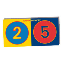 MAGNET-STORIES HAPPY BIRTHDAY FOLDED CARD - 25 YEARS