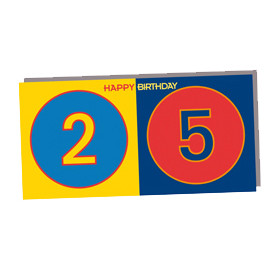 MAGNET-STORIES HAPPY BIRTHDAY - Carte d'anniversaire pour le 25ème anniversaire