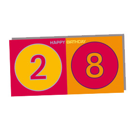 MAGNET-STORIES HAPPY BIRTHDAY - Carte d'anniversaire pour le 28ème anniversaire