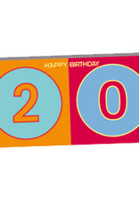 ART-DOMINO® BY SABINE WELZ HAPPY BIRTHDAY - Carte d'anniversaire pour le 20ème anniversaire