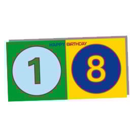 MAGNET-STORIES GEBURTSTAGS-KLAPPKARTE  - 18 JAHRE