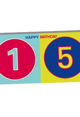 ART-DOMINO® BY SABINE WELZ HAPPY BIRTHDAY - Carte d'anniversaire pour le 15ème anniversaire