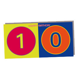 ART-DOMINO® BY SABINE WELZ CARTE DE VOEUX JOYEUX ANNIVERSAIRE - 10 ANS