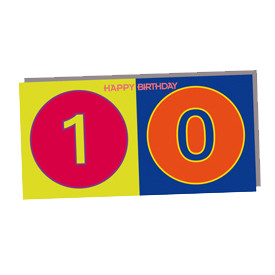 ART-DOMINO® BY SABINE WELZ HAPPY BIRTHDAY - Carte d'anniversaire pour le 10ème anniversaire