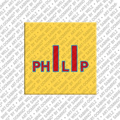 ART-DOMINO® BY SABINE WELZ Philip - Magnet with the name Philip