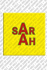 ART-DOMINO® BY SABINE WELZ Sarah - Magnet mit dem Vornamen Sarah