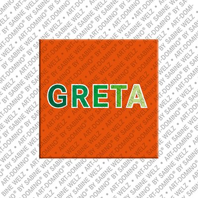 ART-DOMINO® BY SABINE WELZ Greta - Magnet mit dem Vornamen Greta