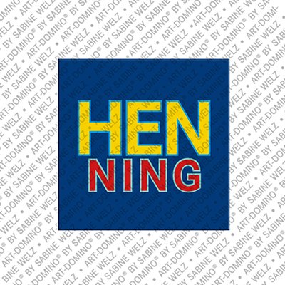 ART-DOMINO® BY SABINE WELZ Henning - Magnet with the name Henning