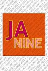ART-DOMINO® BY SABINE WELZ Janine - Magnet with the name Janine
