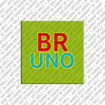 ART-DOMINO® BY SABINE WELZ Bruno - Aimant avec le nom Bruno