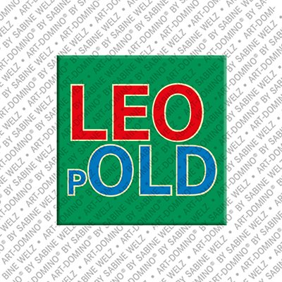 ART-DOMINO® BY SABINE WELZ Leopold - Magnet mit dem Vornamen Leopold