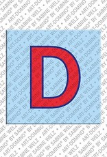 ART-DOMINO® BY SABINE WELZ Buchstabe D - Magnet mit dem Buchstaben D