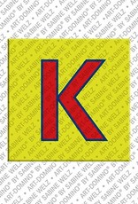 ART-DOMINO® BY SABINE WELZ Buchstabe K - Magnet mit dem Buchstaben K