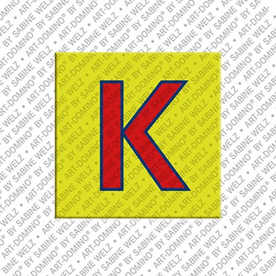 ART-DOMINO® BY SABINE WELZ Buchstabe K - Magnet mit dem Buchstaben K