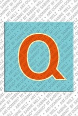 ART-DOMINO® BY SABINE WELZ Buchstabe Q - Magnet mit dem Buchstaben Q