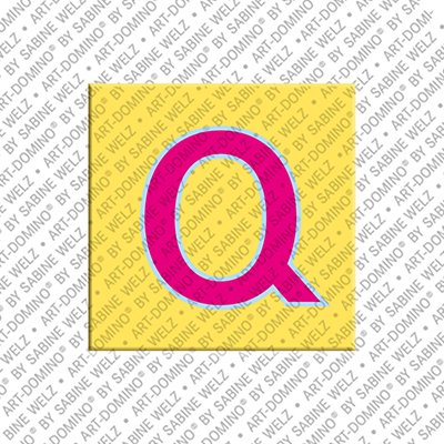 ART-DOMINO® BY SABINE WELZ Buchstabe Q - Magnet mit dem Buchstaben Q