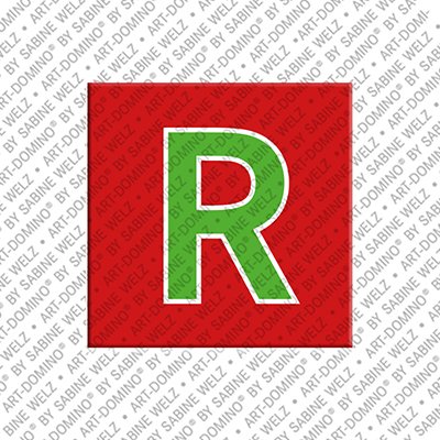 ART-DOMINO® BY SABINE WELZ Letter R - Magnet with the letter R