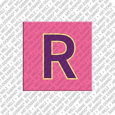 ART-DOMINO® BY SABINE WELZ Buchstabe R - Magnet mit dem Buchstaben R