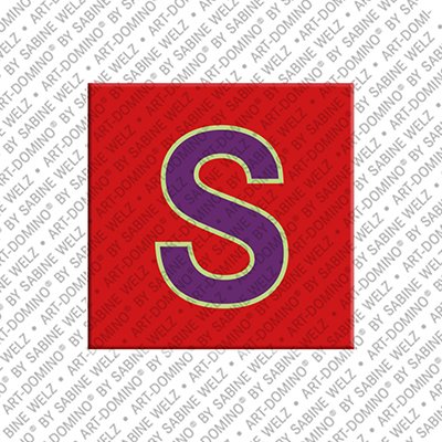 ART-DOMINO® BY SABINE WELZ Buchstabe S - Magnet mit dem Buchstaben S