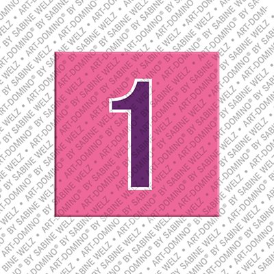 ART-DOMINO® BY SABINE WELZ Number 1 - magnet with the number 1