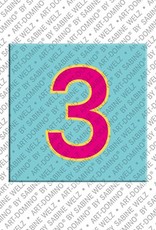 MAGNET-STORIES Number 3 - magnet with the number 3
