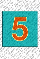 MAGNET-STORIES Numéro 5 - aimant avec le nombre 5