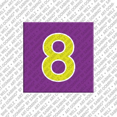 ART-DOMINO® BY SABINE WELZ Number 8 - magnet with the number 8